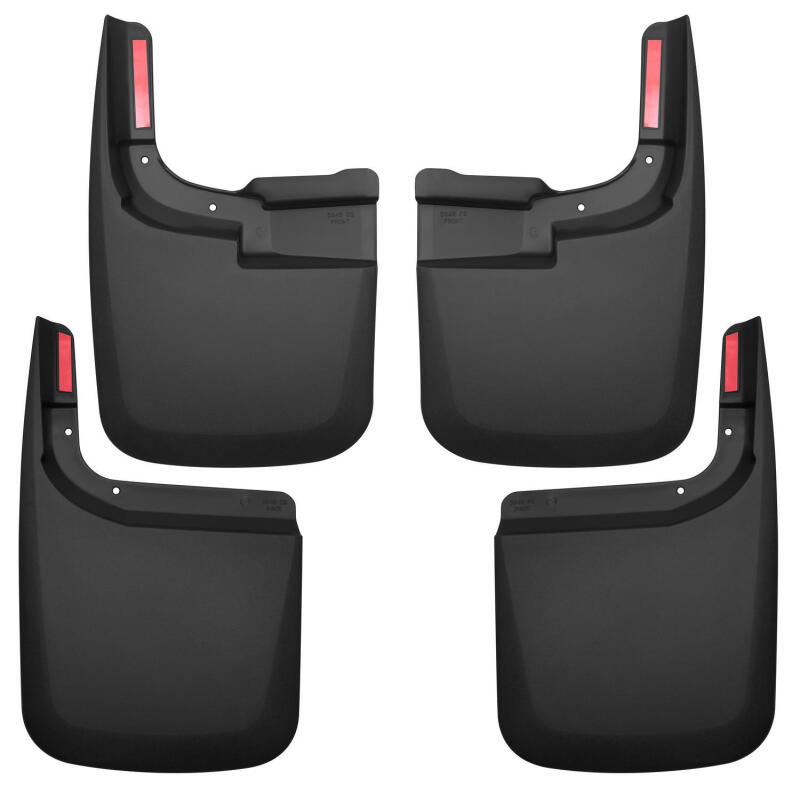 Ford F-250 Mud Guards - Front + Rear - Husky Liners - Custom-Molded - Black - 2017 Ford F-250 Mud Guards - Front + Rear - Husky Liners - Custom-Molded - Black - 2017